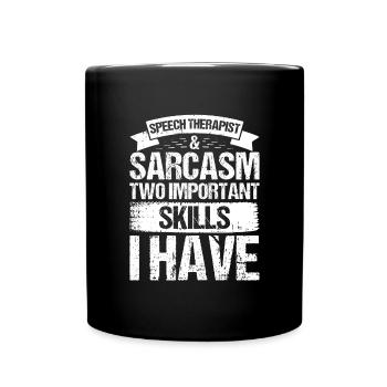 Sprachtherapeut Logopäde Geschenk - Tasse einfarbig - Schwarz - Vorne