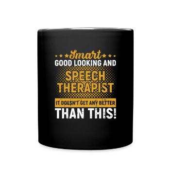 Sprachtherapeut Logopäde Geschenk - Tasse einfarbig - Schwarz - Vorne