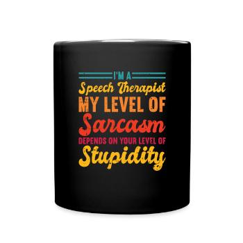 Sprachtherapeut Logopäde Geschenk - Tasse einfarbig - Schwarz - Vorne