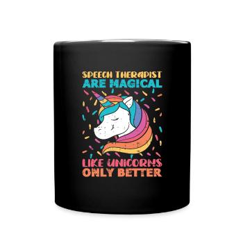Sprachtherapeut Logopäde Geschenk - Tasse einfarbig - Schwarz - Vorne