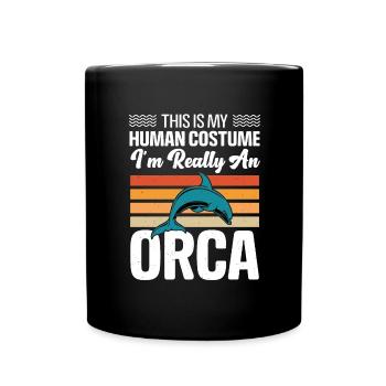 Orca Sea Nature Funny Marine Animals Water Ocean - Full Colour Mug - black - Front