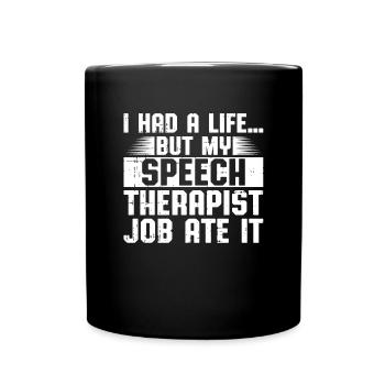 Sprachtherapeut Logopäde Geschenk - Tasse einfarbig - Schwarz - Vorne