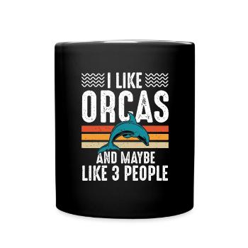 Orca Sea Nature Funny Marine Animals Water Ocean - Full Colour Mug - black - Front