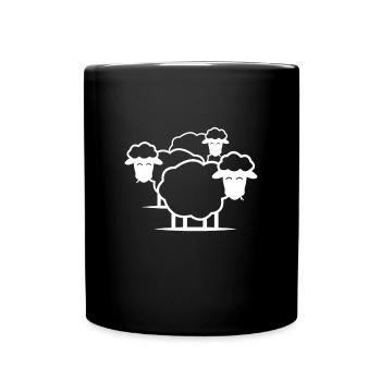Troupeau de moutons laine de mouton - Mug uni - noir - Devant