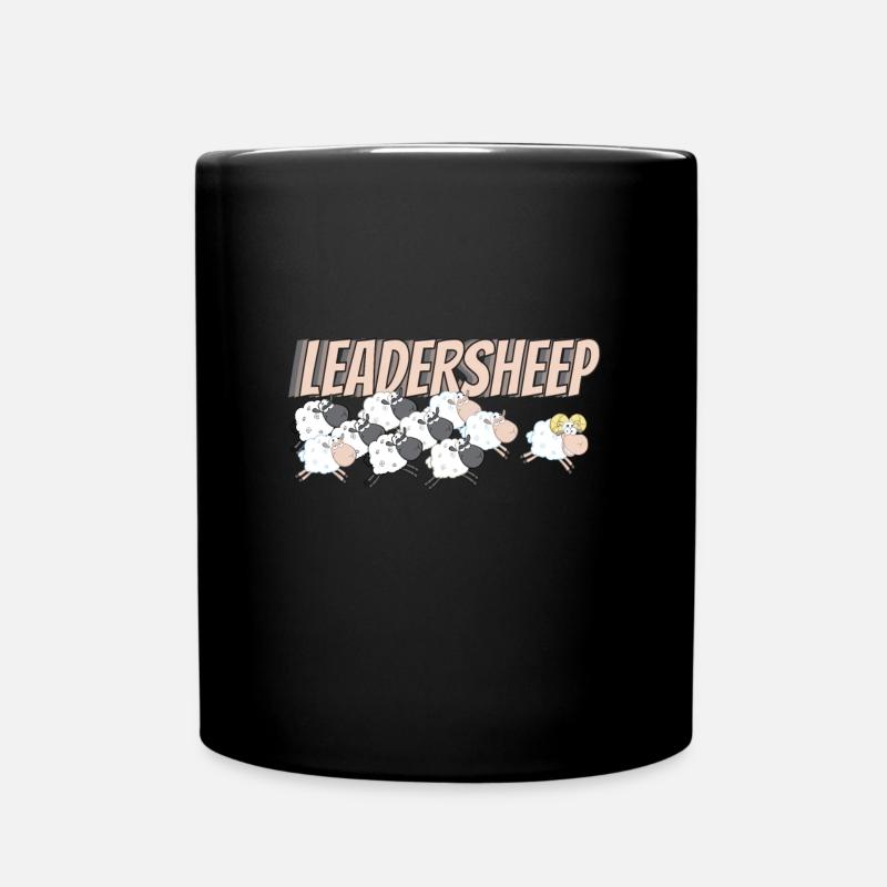 Leadersheep Sheep Wool Sheep - Full Colour Mug - black