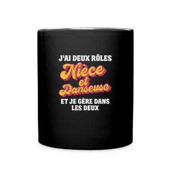 nièce danseuse je gère rétro 80s humour - Mug uni - noir - Devant