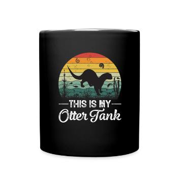Otter Animal Water Retro Nature Water Sea Fur - Full Colour Mug - black - Front