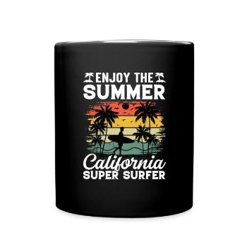Malibu Surfing California Surfer Beach - Full Colour Mug - black - Front
