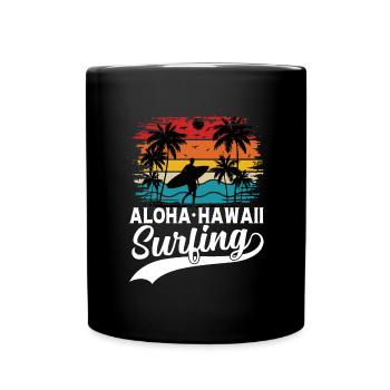 Malibu Surfing California Surfer Beach - Full Colour Mug - black - Front