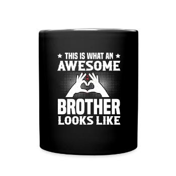 This is what a great brother looks like - Full Colour Mug - black - Front