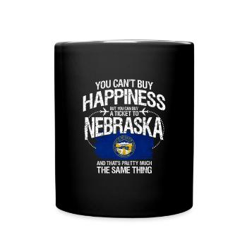 Nebraska - Tasse einfarbig - Schwarz - Vorne