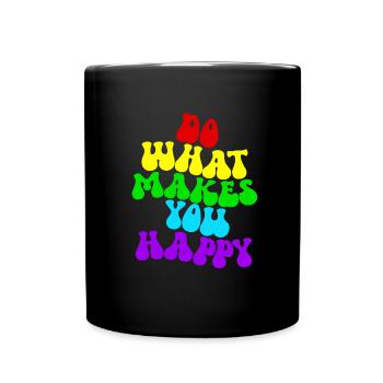 Tu, was dich gl�cklich macht - Tasse einfarbig - Schwarz - Vorne