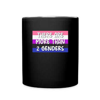 Es gibt mehr als 2 Geschlechter der Genderfluid -F - Tasse einfarbig - Schwarz - Vorne