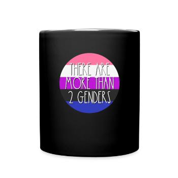 Es gibt mehr als 2 Geschlechter der Genderfluid -F - Tasse einfarbig - Schwarz - Vorne