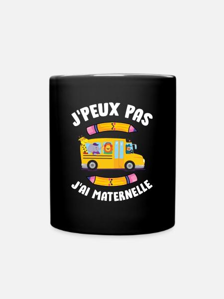 J Peux Pas J Ai Maternelle bus scolaire rentrée - Mug uni - noir