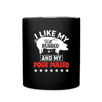 BBQ Grillen Smoker Grillfeier Pork Pulled Camping - Tasse einfarbig - Schwarz - Vorne