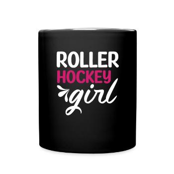 Roller Hockey Club Rollhockey Puck Spieler - Tasse einfarbig - Schwarz - Vorne