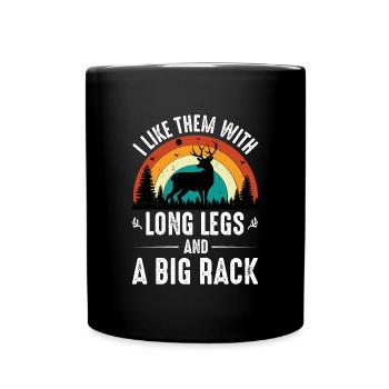 antler hirsch reh jaeger berge huegel alpen wander - Full Colour Mug - black - Front