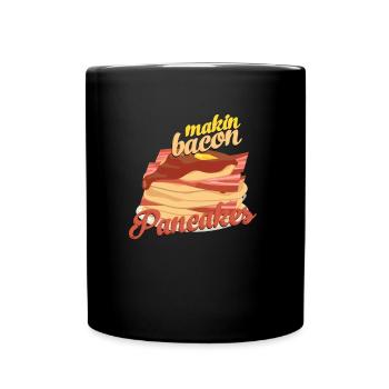 Makin Speckpfannkuchen Speckliebhaber Speckpfannku - Tasse einfarbig - Schwarz - Vorne
