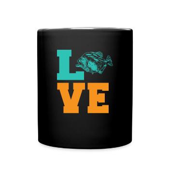 Piranha-Geschenkidee - Tasse einfarbig - Schwarz - Vorne