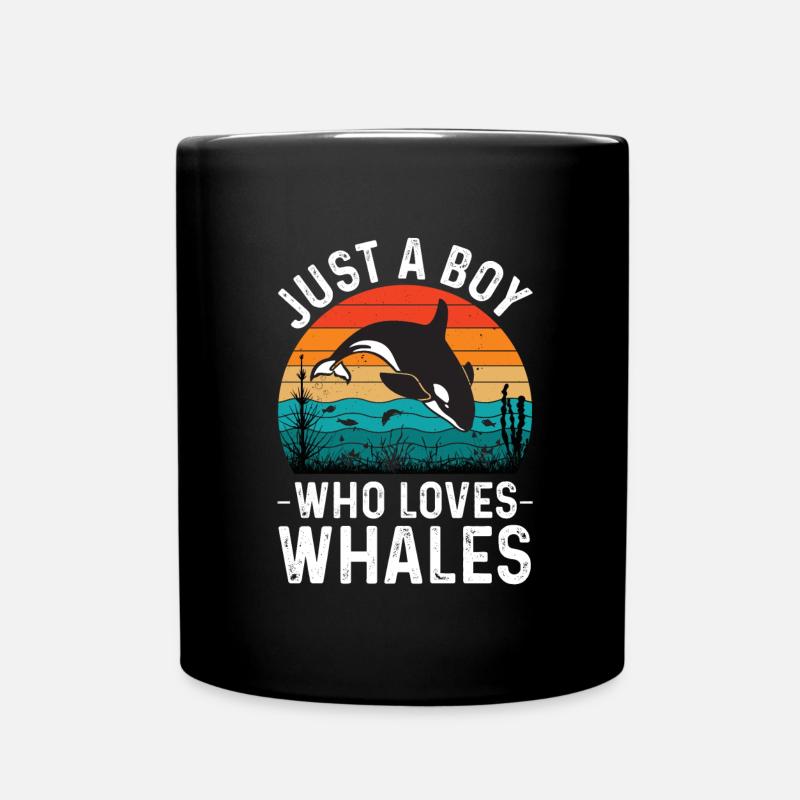 Orca Wal Jungen Kinder Wasser Fisch Ozean - Tasse einfarbig - Schwarz