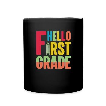 SCHOOLCHILD FIRST GRADE FIRST GRADER ENROLMENT - Full Colour Mug - black - Front