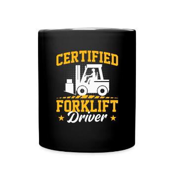 Staplerfahrer Gabelstaplerfahrer Gabelstapler Lohn - Tasse einfarbig - Schwarz - Vorne