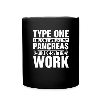 Diabète de type 1 Diabétique Tenu Insuline t1d Sucre - Mug uni - noir - Devant