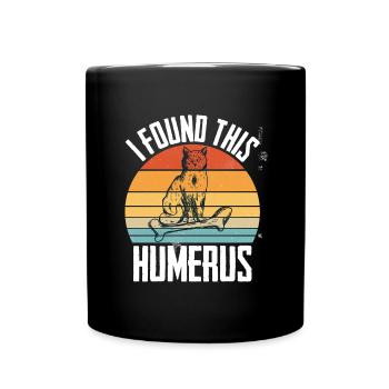 Stubentiger Katze Oberarmknochen Haustier Humerus - Tasse einfarbig - Schwarz - Vorne
