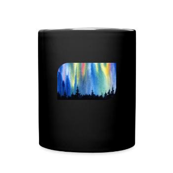 Northern Lights Forest Aurora Borealis - Full Colour Mug - black - Front