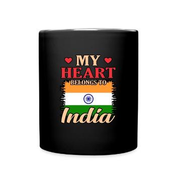 Indien - Tasse einfarbig - Schwarz - Vorne