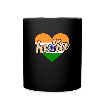 Indien - Tasse einfarbig - Schwarz - Vorne