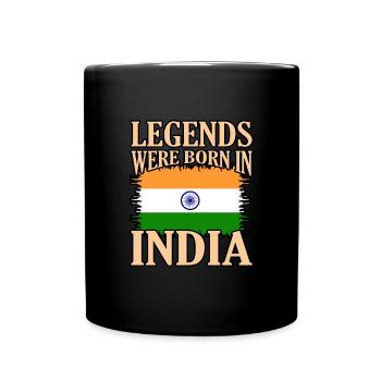 Indien - Tasse einfarbig - Schwarz - Vorne