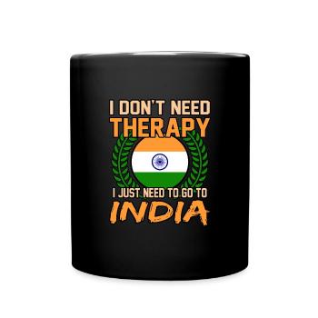 Indien - Tasse einfarbig - Schwarz - Vorne