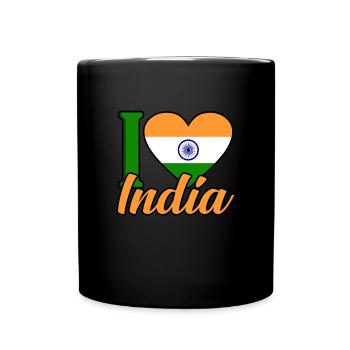 Indien - Tasse einfarbig - Schwarz - Vorne