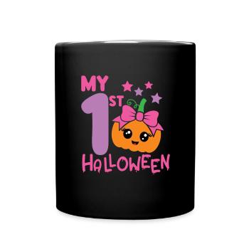 1er anniversaire 1 an Automne Bébé Halloween Fille - Mug uni - noir - Devant