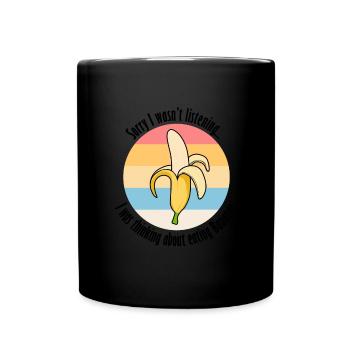 Bananen essen Köstliche exotische Früchte - Tasse einfarbig - Schwarz - Vorne