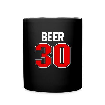 Bier 30 Jersey Athlete Uniform Zeit f�r Bier - Tasse einfarbig - Schwarz - Vorne