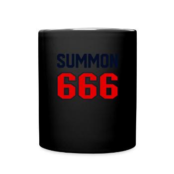 Beschw�rung 666 Jersey Satanist Teufel Anbieter 66 - Tasse einfarbig - Schwarz - Vorne