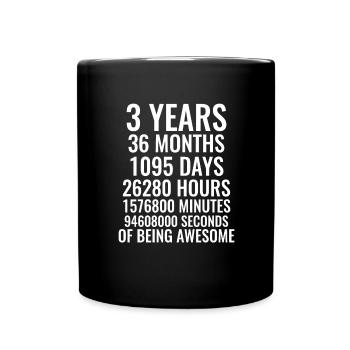 3ème anniversaire - 3 ans - J’ai 3 ans - Mug uni - noir - Devant