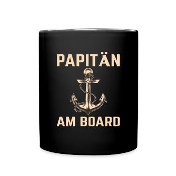 Papitän Am Board Ship Anchor High Seas Nature Father - Full Colour Mug - black - Front