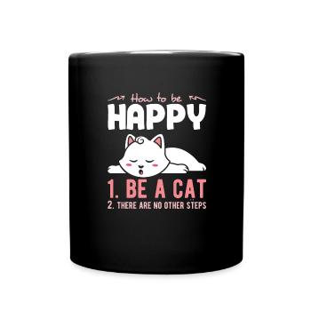 Soyez joyeux comme un chat - Mug uni - noir - Devant