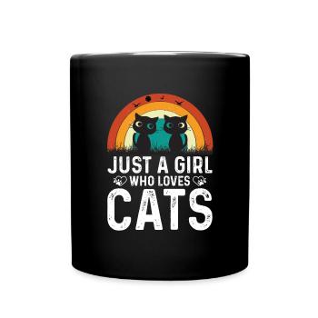 Chat Chats Animal Animal De compagnie Fille Chat Dame - Mug uni - noir - Devant