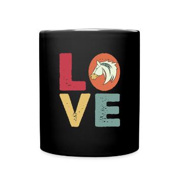 Équitation Chevaux Filles Étalon Poulain Animal Sports équestres - Mug uni - noir - Devant
