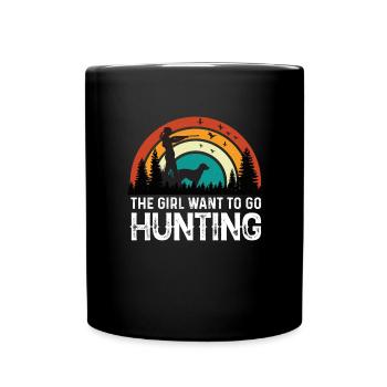 Chasser comme une fille Chasser - Mug uni - noir - Devant