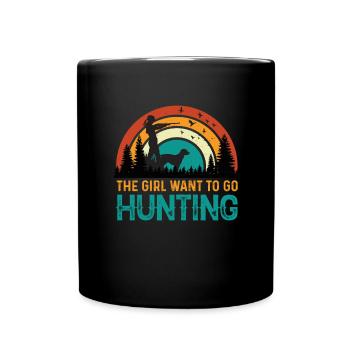 Chasser comme une fille Chasser - Mug uni - noir - Devant