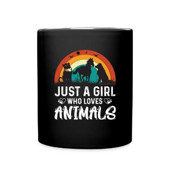 I love all animals, friend of animals - Full Colour Mug - black - Front