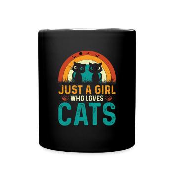 Chat Chats Animal Animal De compagnie Fille Chat Dame - Mug uni - noir - Devant