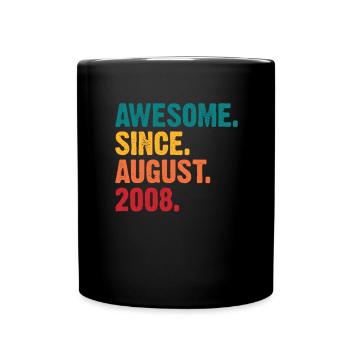 Août 2008 - Anniversaire en août - Mug uni - noir - Devant