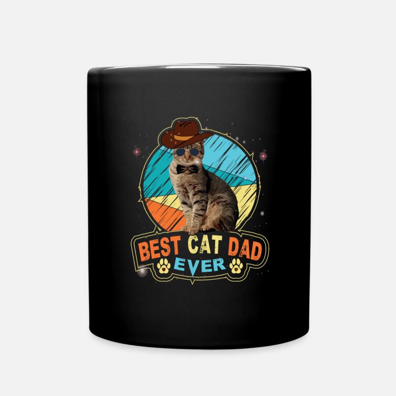 Les vrais hommes aiment les chats chat homme chat père - Mug uni - noir